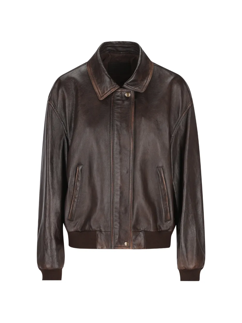Prada nappa leather jacket - Braun