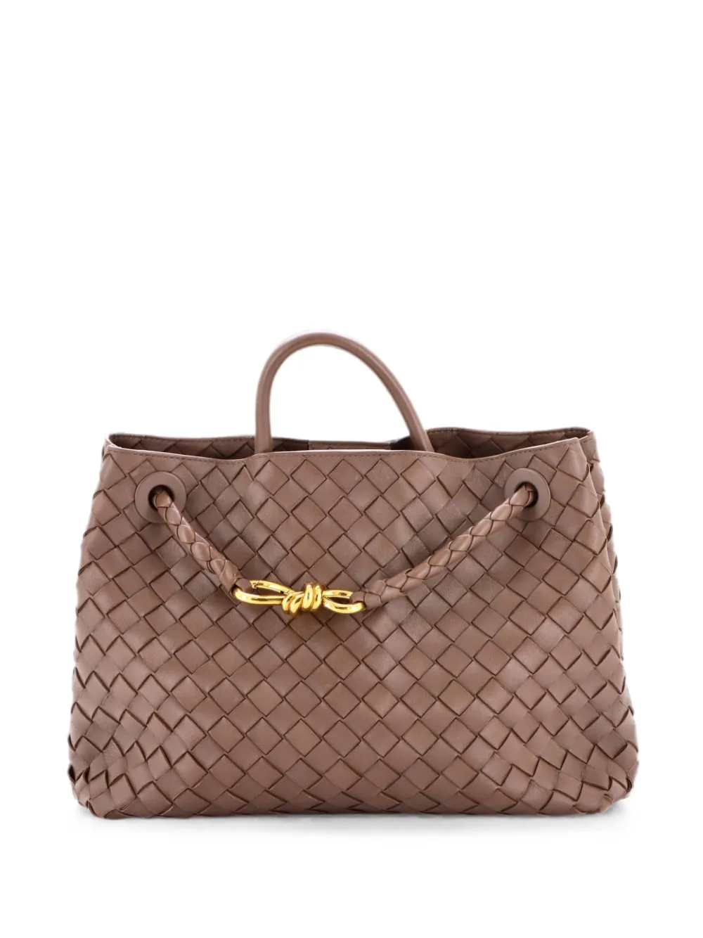 Bottega Veneta Pre-Owned Andiamo Top Handle Bag Intrecciato Nappa Medium satchel - Braun
