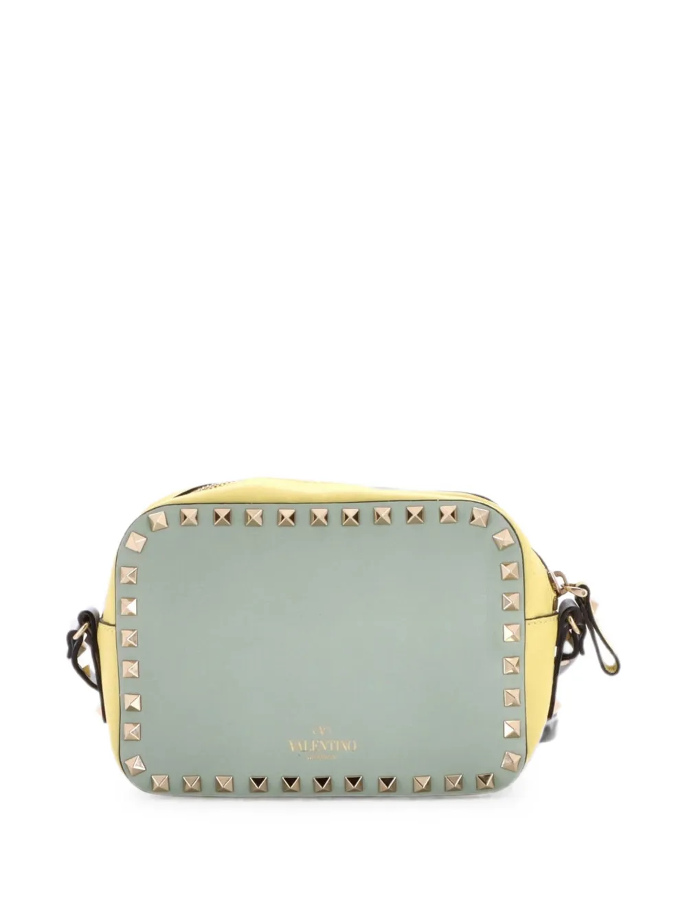 Pre-owned Valentino Garavani Rockstud Camera Leather Crossbody Bag In Multicolour