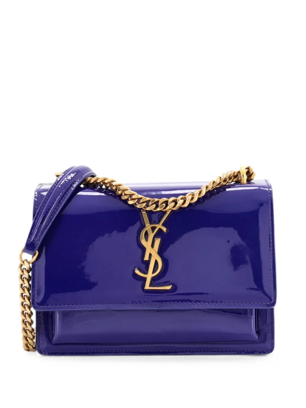 Saint Laurent Pre-Owned Sunset Patent Small crossbody bag - Blu