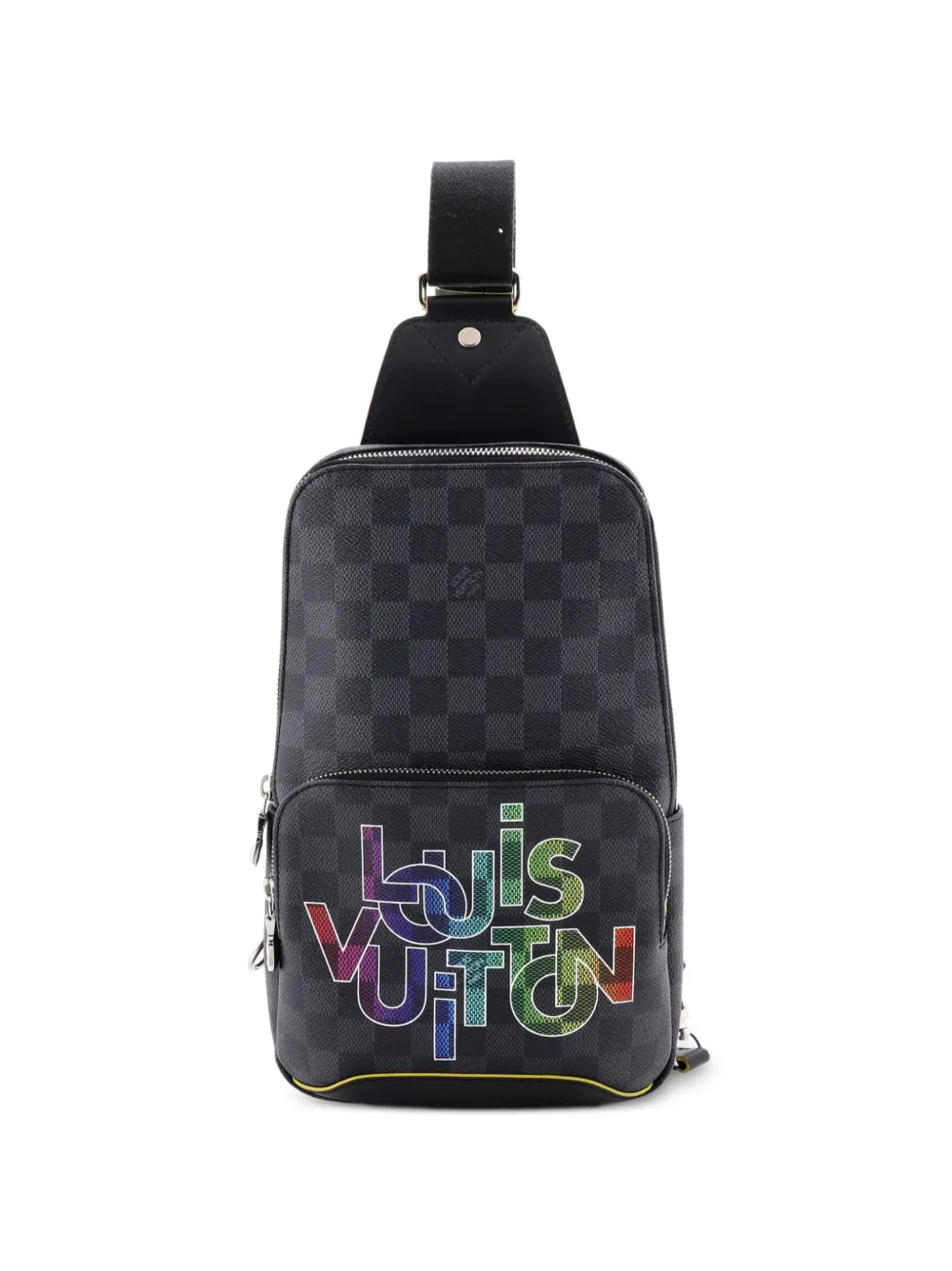 Louis Vuitton Pre-Owned Avenue Sling Bag Limited Edition Interlinked Logo Damier Graphite crossbody bag - Black