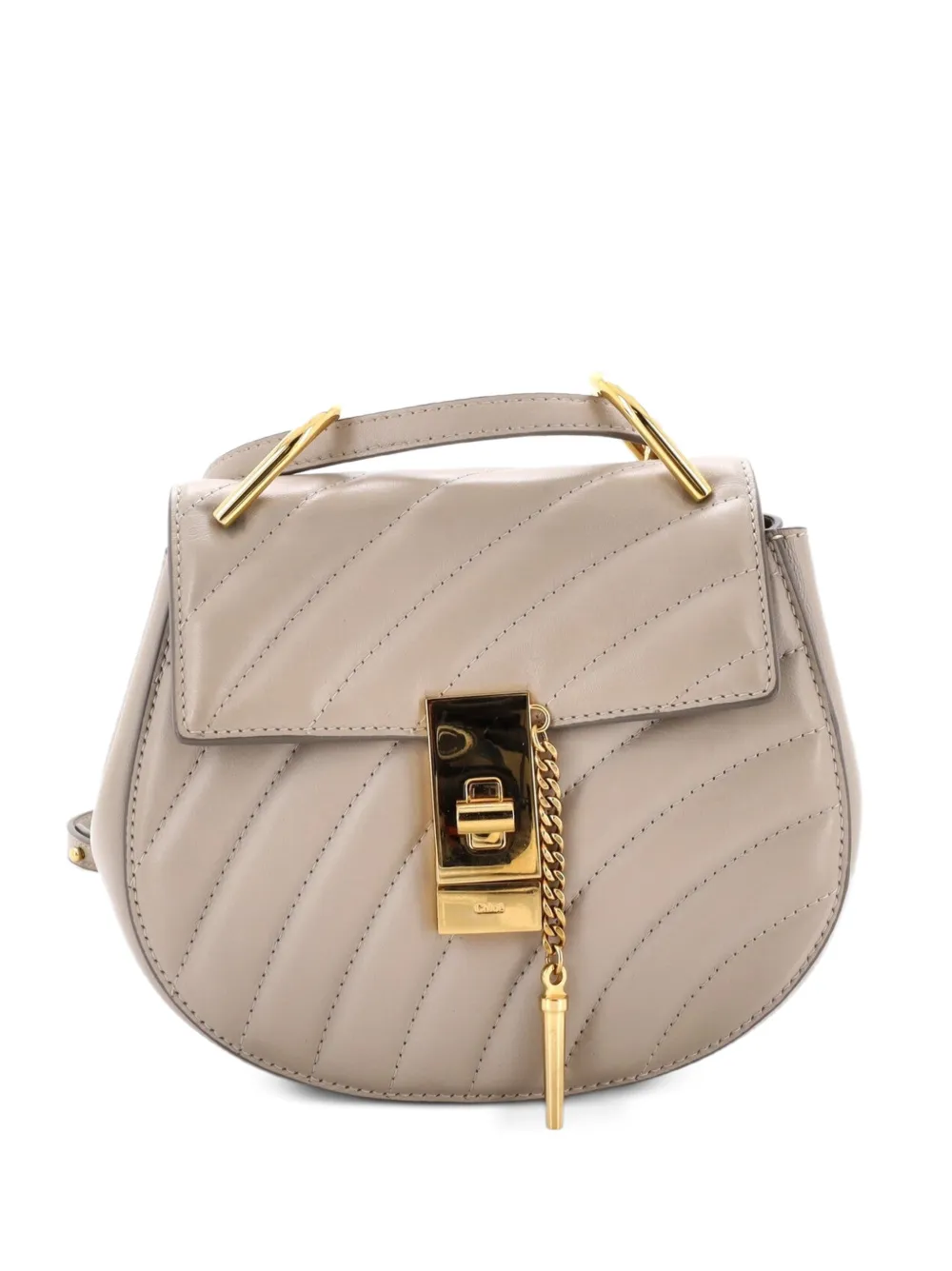 Chloé Pre-Owned Drew Bijou Quilted Leather Mini crossbody bag - Toni neutri