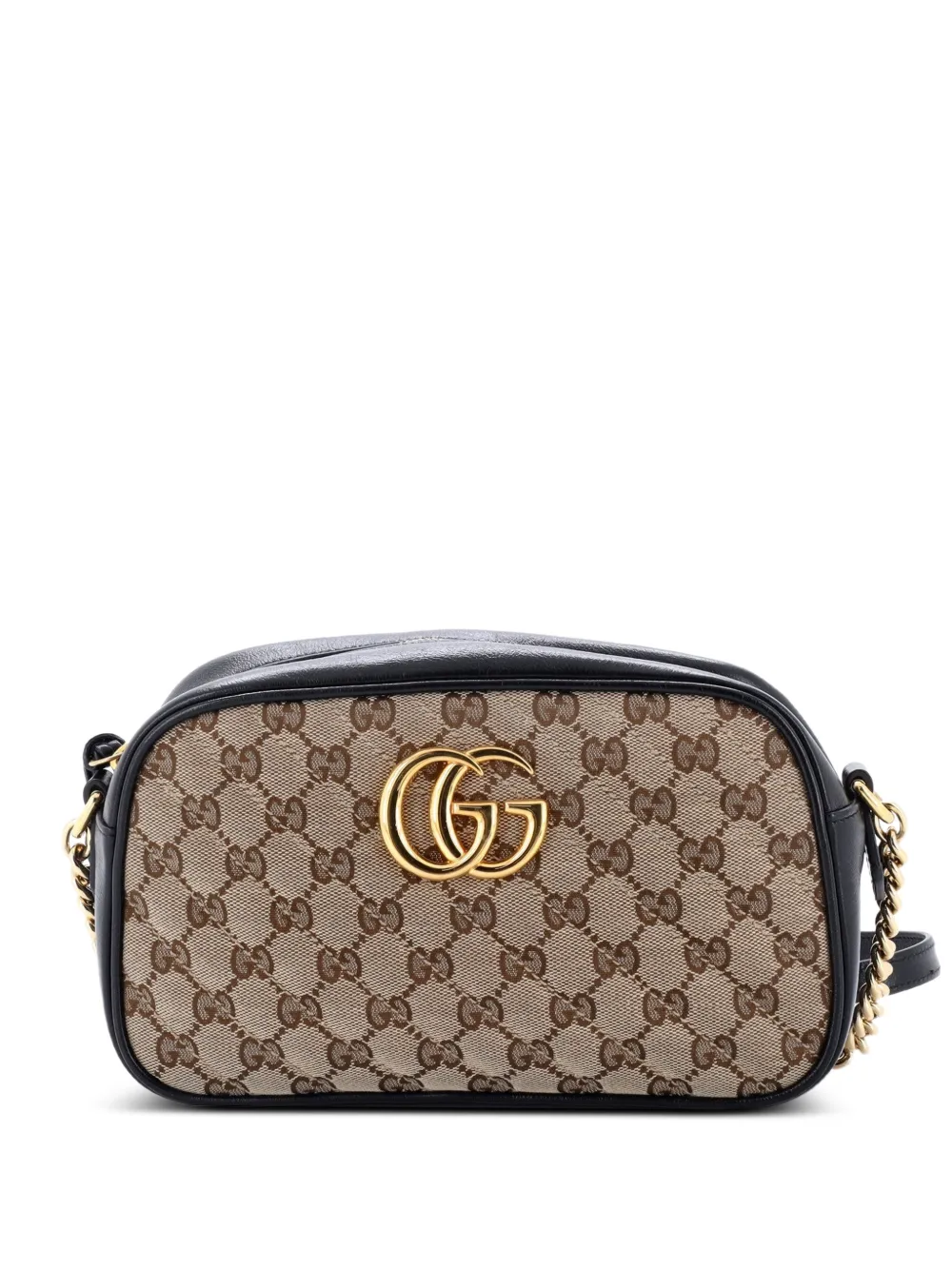 Gucci Pre-Owned GG Marmont Shoulder Bag Diagonal Quilted GG Canvas with Leather Small crossbody bag - Marrone