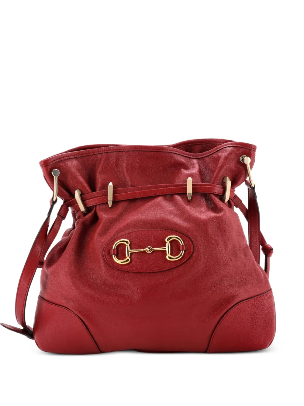 Gucci Pre-Owned Horsebit 1955 Messenger Bag Leather Large crossbody bag - Rosso