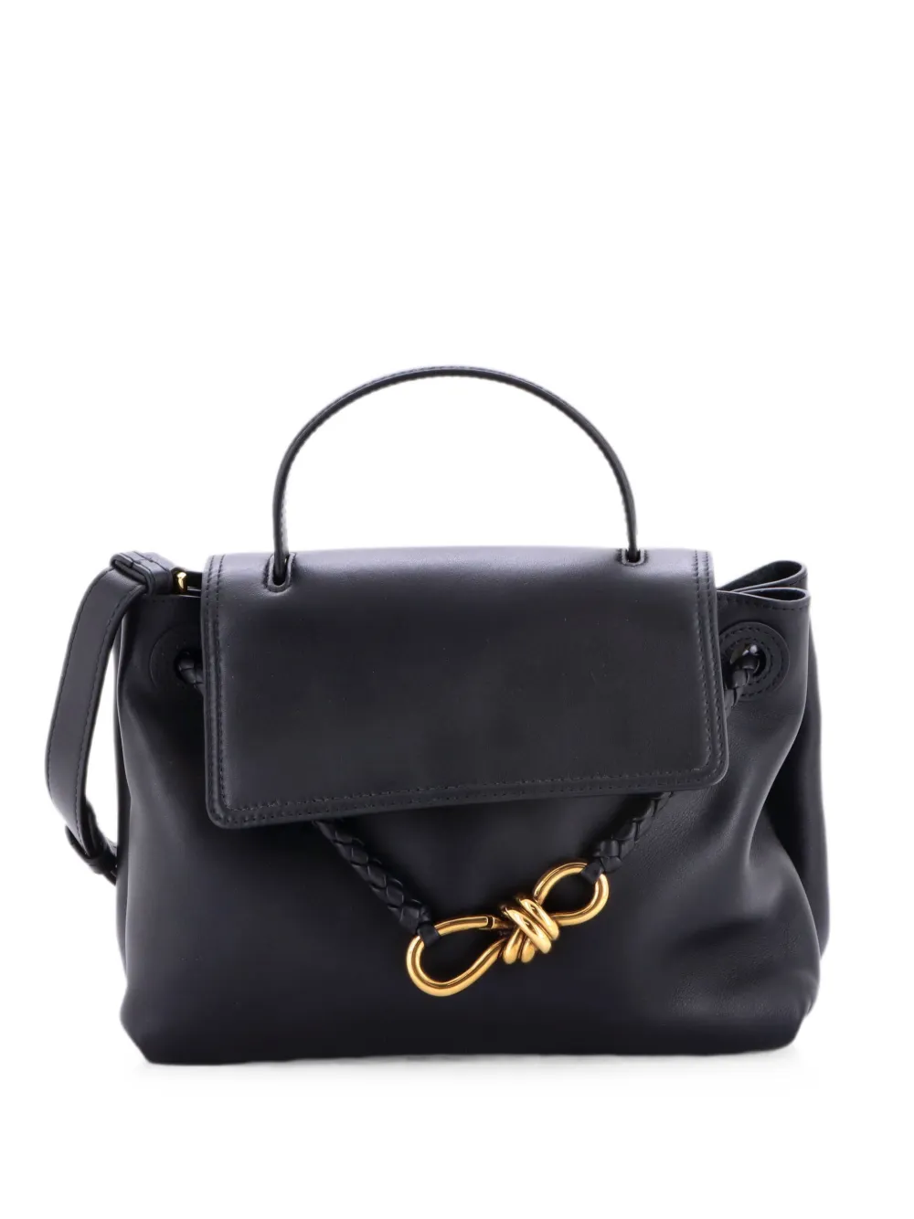 Bottega Veneta Pre-Owned Ciao Ciao Top Handle Bag Leather with Intrecciato Detail Small satchel - Schwarz