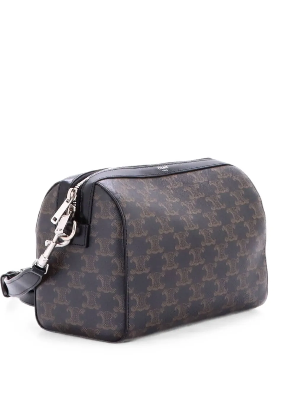 Celine Pre-Owned Convertible Zip Boston Bag Triomphe Coated Canvas Mini travel bag - Schwarz