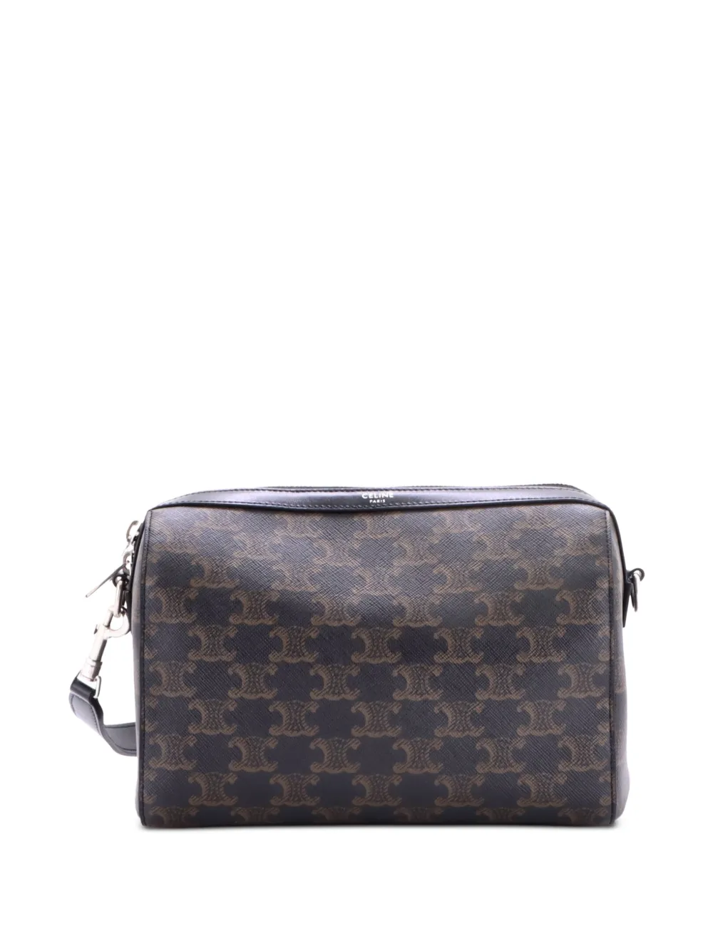 Celine Pre-Owned Convertible Zip Boston Bag Triomphe Coated Canvas Mini travel bag - Nero