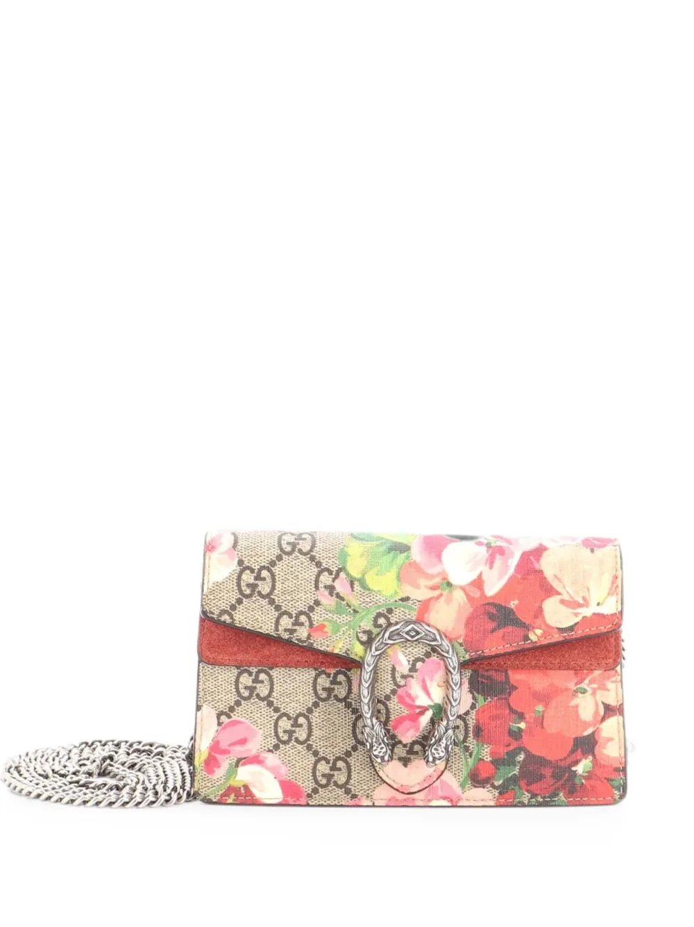 Gucci Pre-Owned Dionysus Bag Blooms Print GG Coated Canvas Super Mini crossbody bag - Marrone