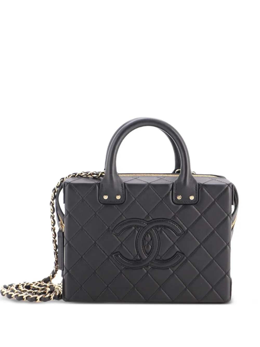 CHANEL Pre-Owned CC Square Convertible Vanity Case Quilted Calfskin Medium crossbody bag - Nero
