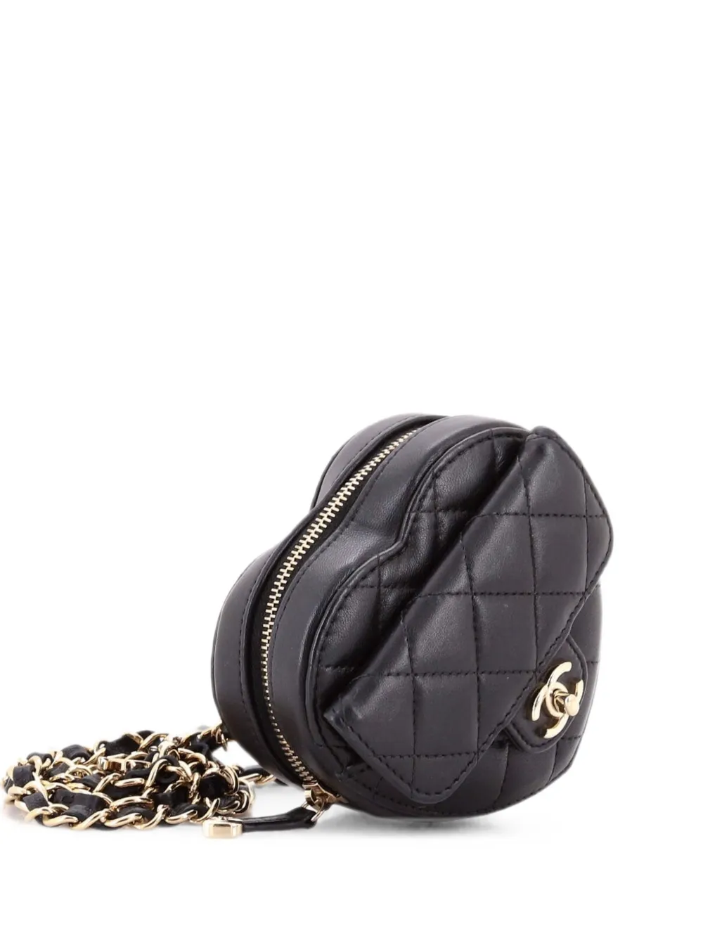 CHANEL Pre-Owned CC in Love Heart Quilted Lambskin belt bag - Schwarz