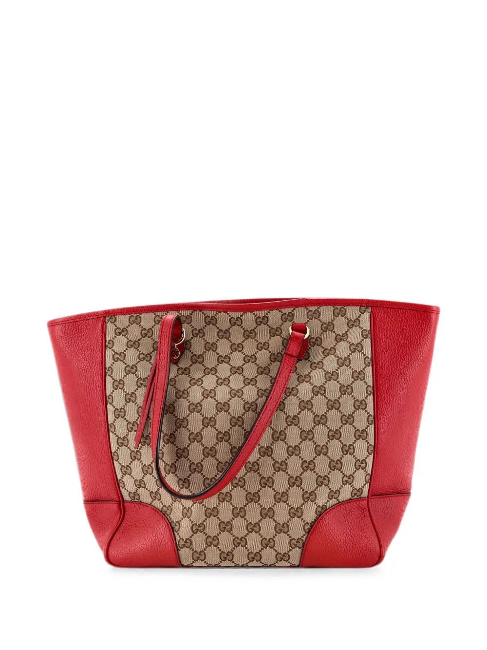 Pre-owned Gucci Bree Gg Canvas With Leather Medium Tote Bag In Brown