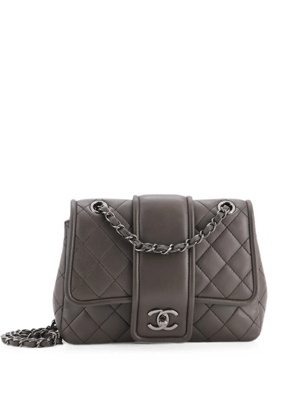 CHANEL Pre-Owned Elementary Chic Flap Bag Quilted Lambskin Medium crossbody bag - Grigio