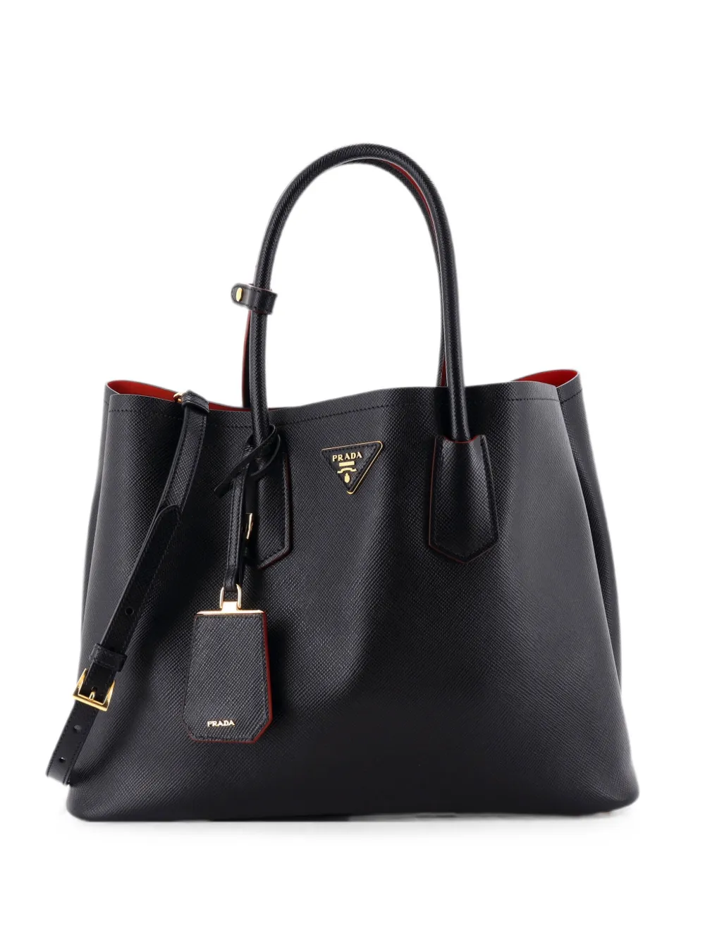 Prada Pre-Owned Cuir Double Saffiano Leather Medium tote bag - Schwarz