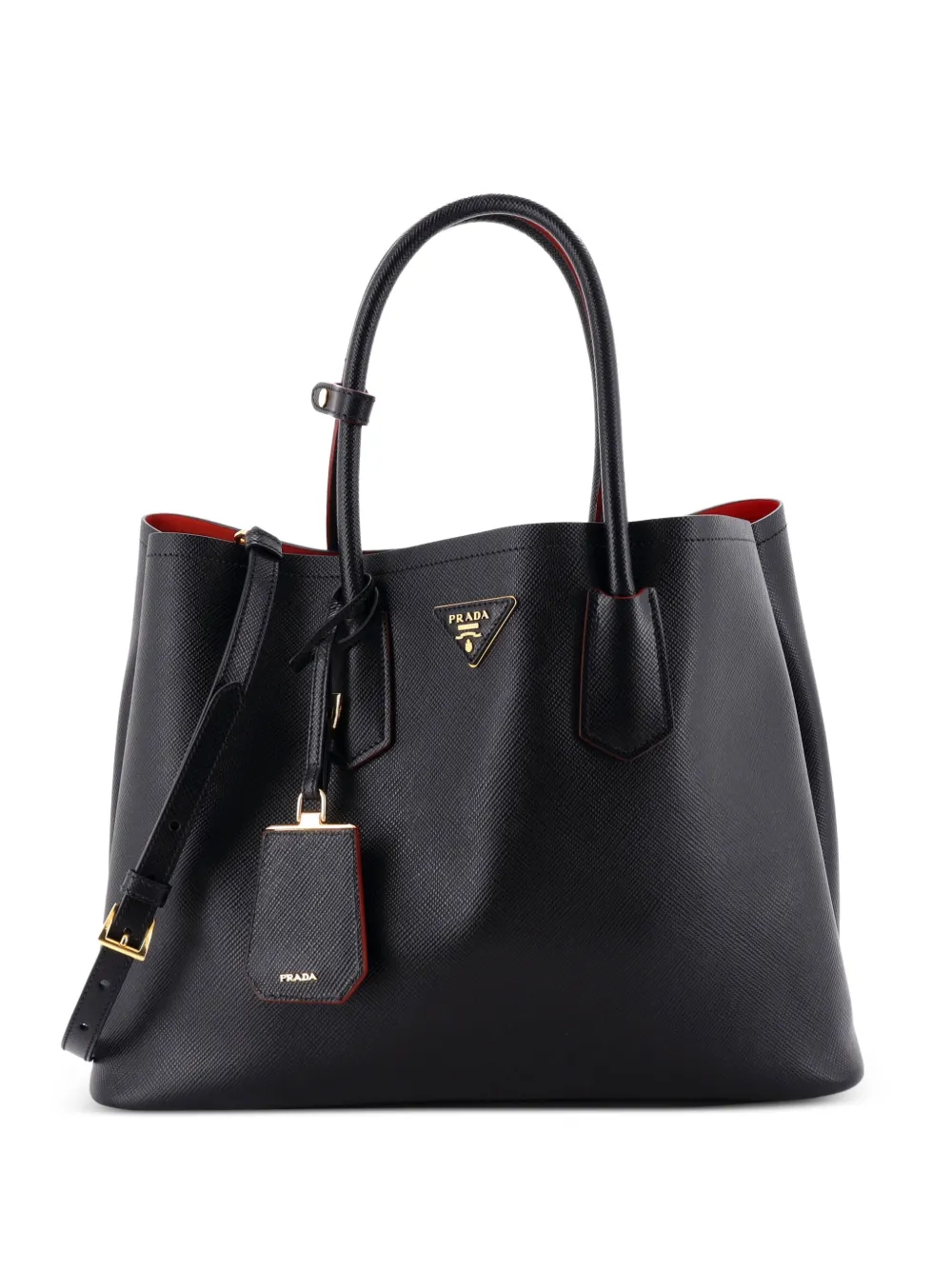 Prada Pre-Owned Cuir Double Saffiano Leather Medium tote bag - Nero