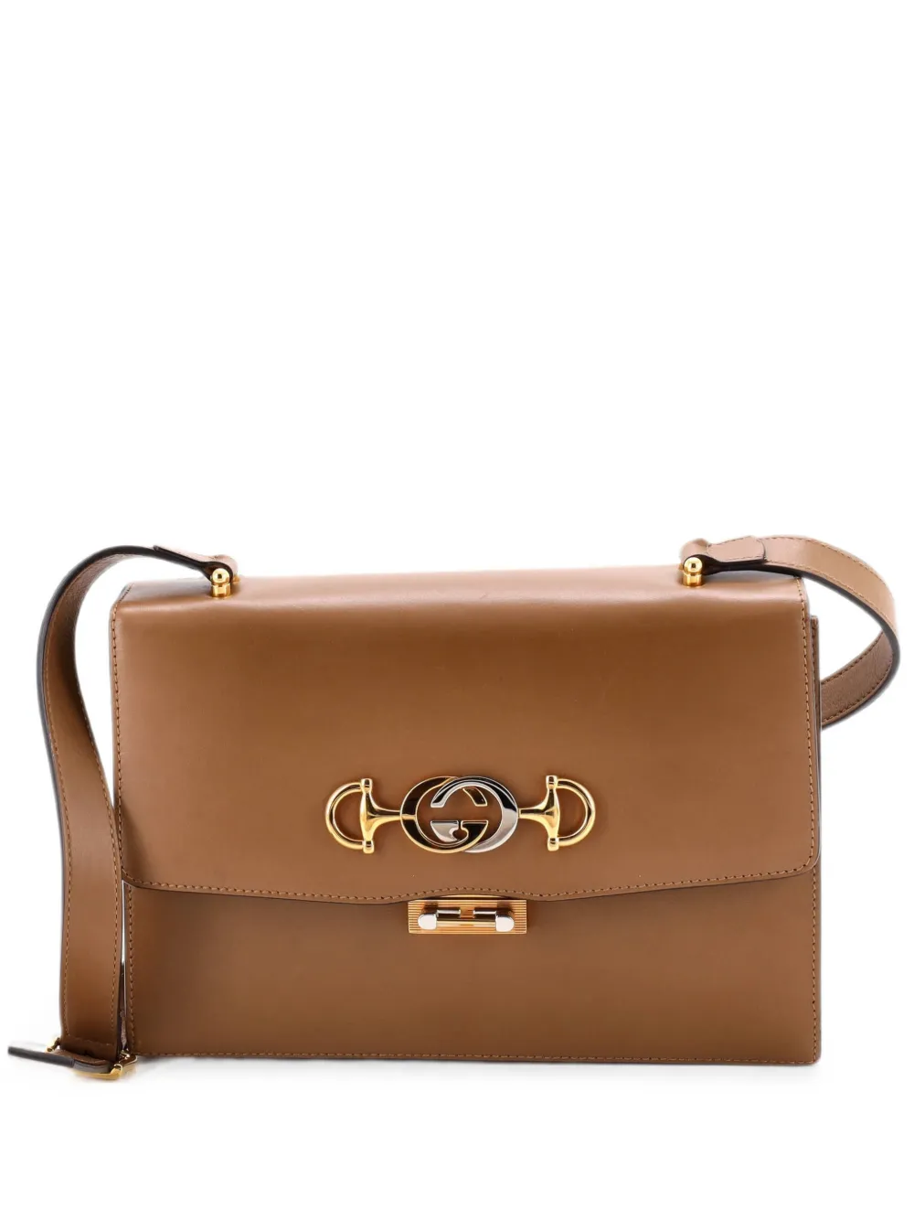 Gucci Pre-Owned Zumi Flap Leather Small shoulder bag - Marrone