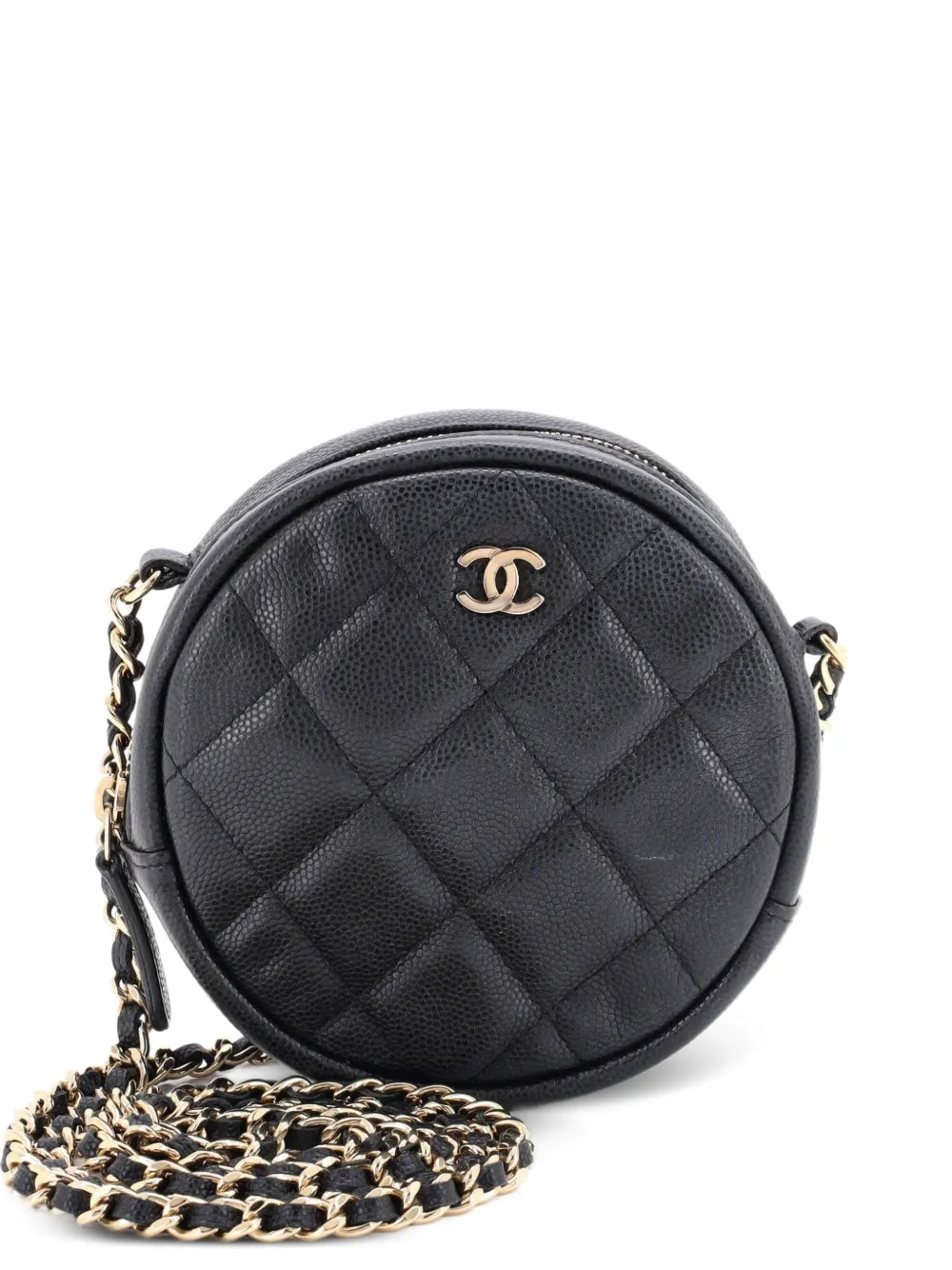 CHANEL Pre-Owned Round Clutch with Chain Quilted Caviar Mini crossbody bag - Nero