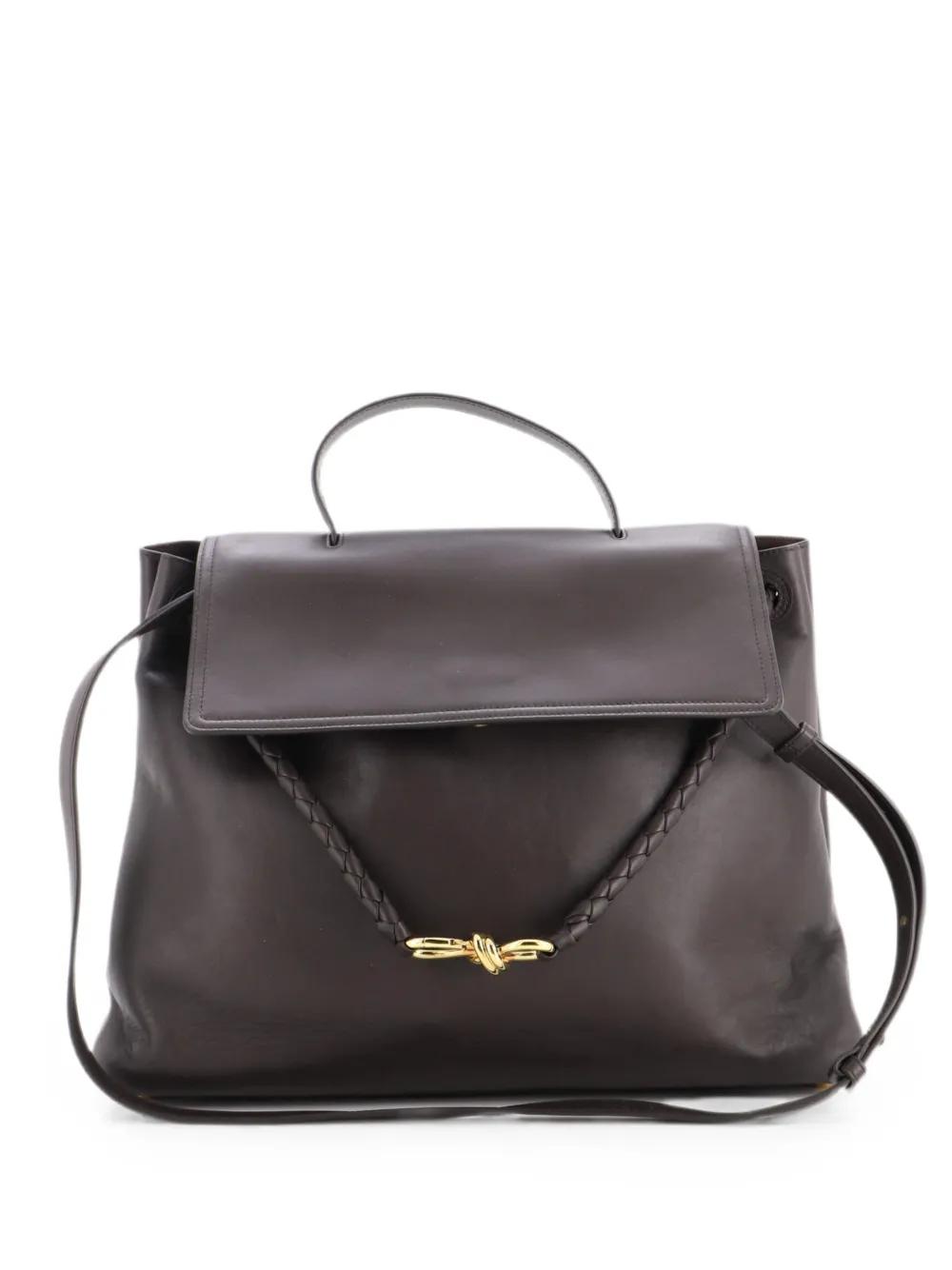 Bottega Veneta Pre-Owned Ciao Ciao Top Handle Bag Leather Large satchel - Braun