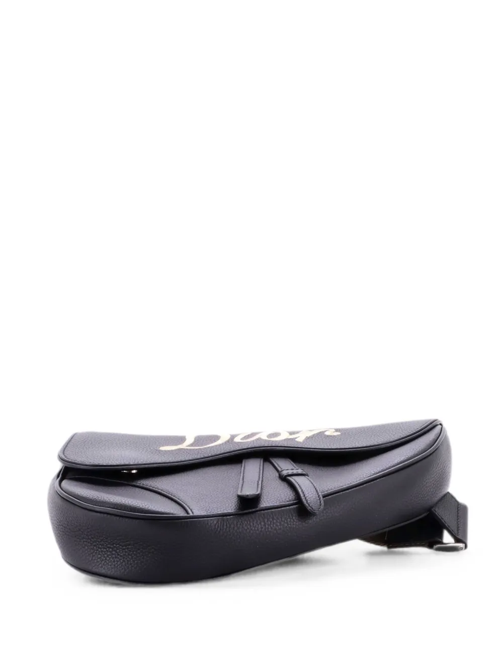 Christian Dior Pre-Owned Saddle Logo Embroidered Leather crossbody bag - Nero