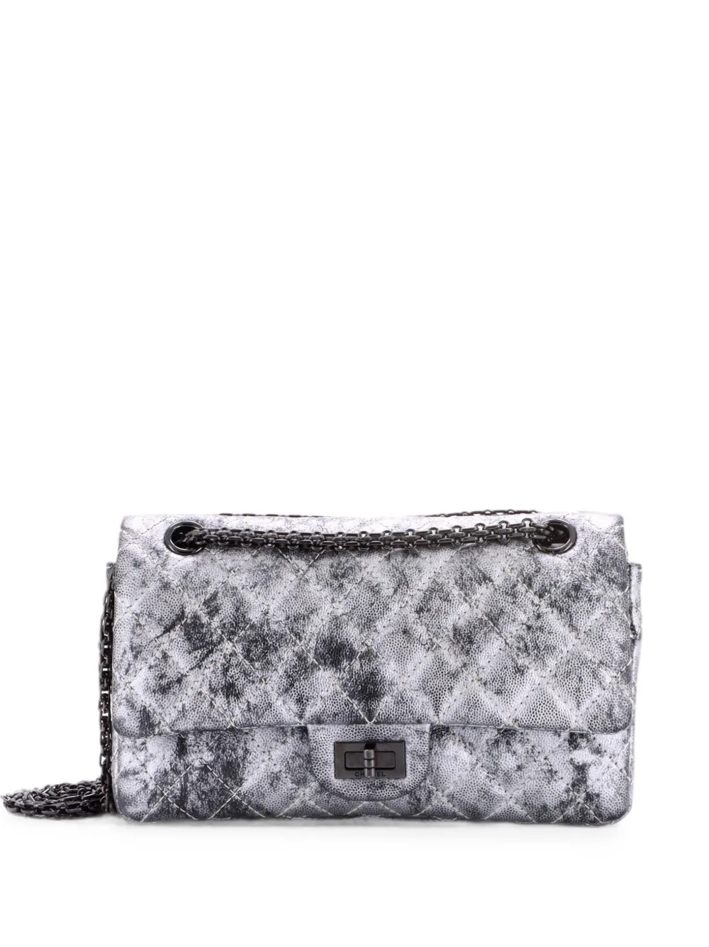 CHANEL Pre-Owned Reissue 2.55 Flap Bag Quilted Metallic Caviar 226 shoulder bag - Grigio