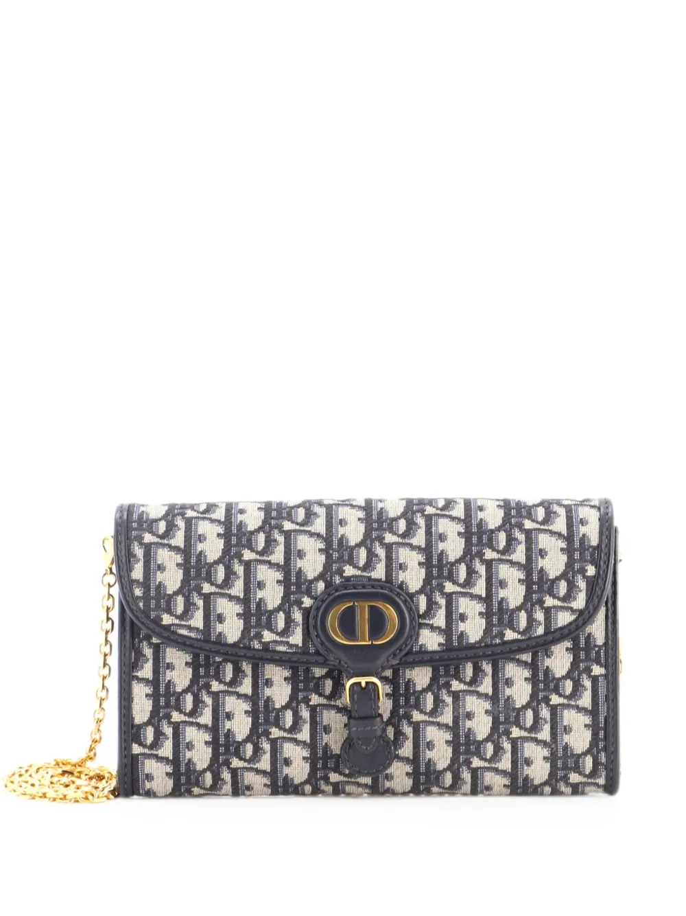 Christian Dior Pre-Owned Bobby Pouch with Chain Oblique Canvas East West clutch bag - Blau