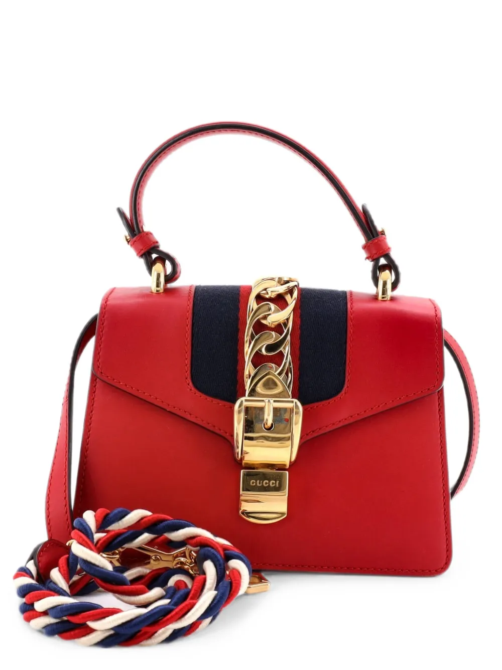 Gucci Pre-Owned Sylvie Top Handle Bag Leather Mini satchel - Rot