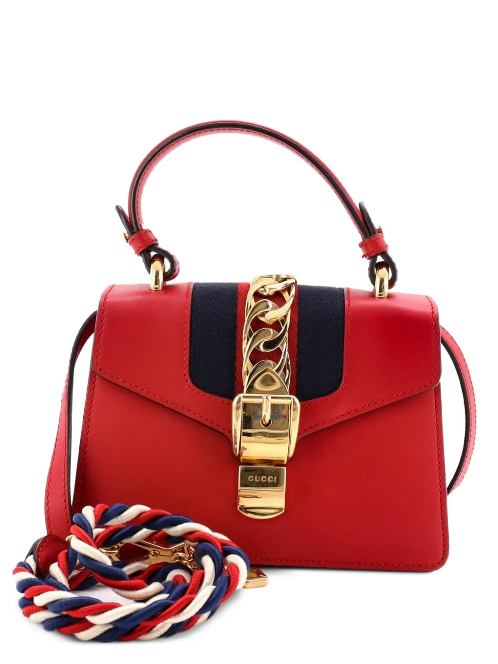 Gucci Pre-Owned Sylvie Top Handle Bag Leather Mini satchel - Rosso