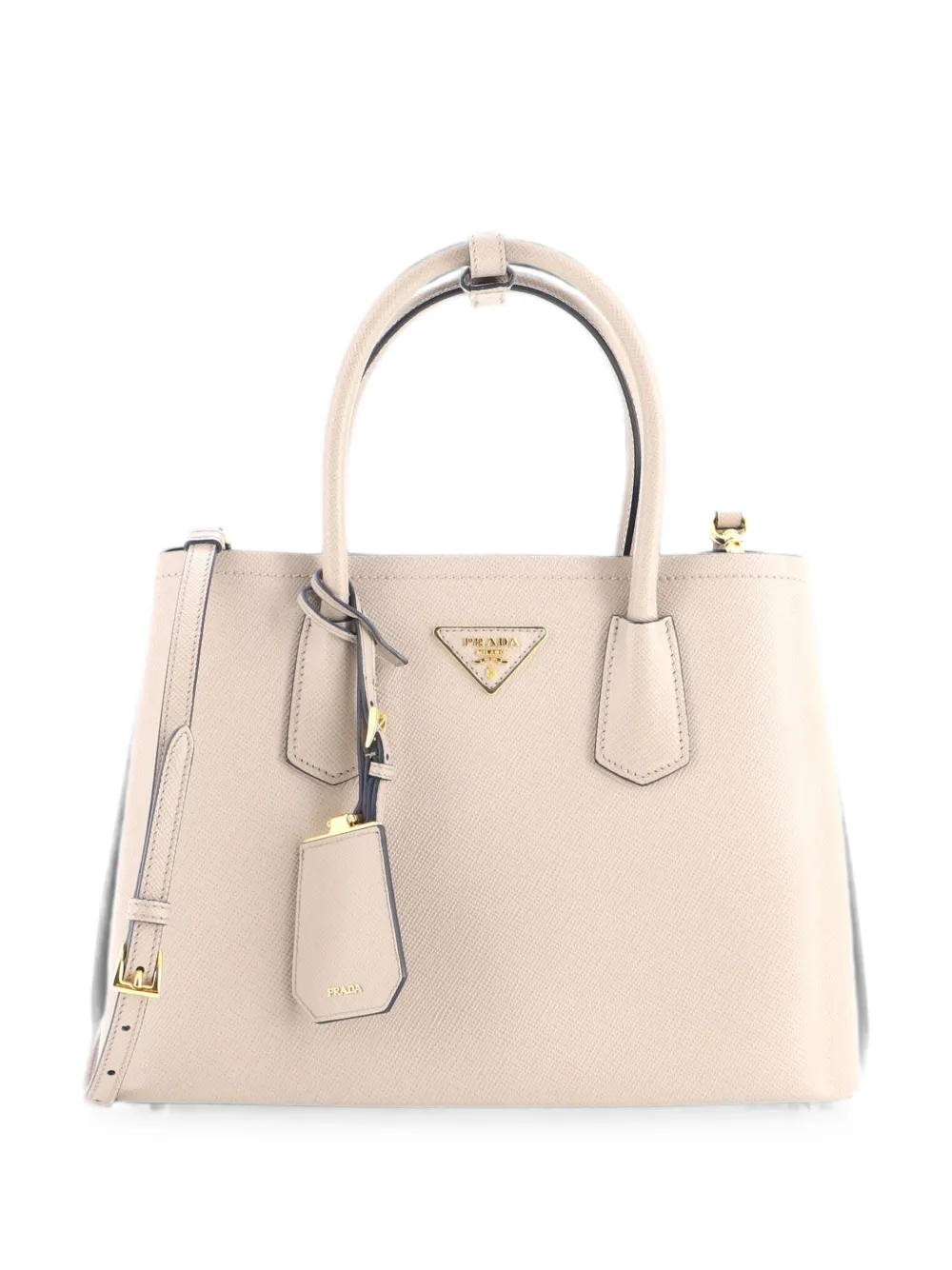 Prada Pre-Owned Cuir Double Saffiano Leather Small tote bag - Nude