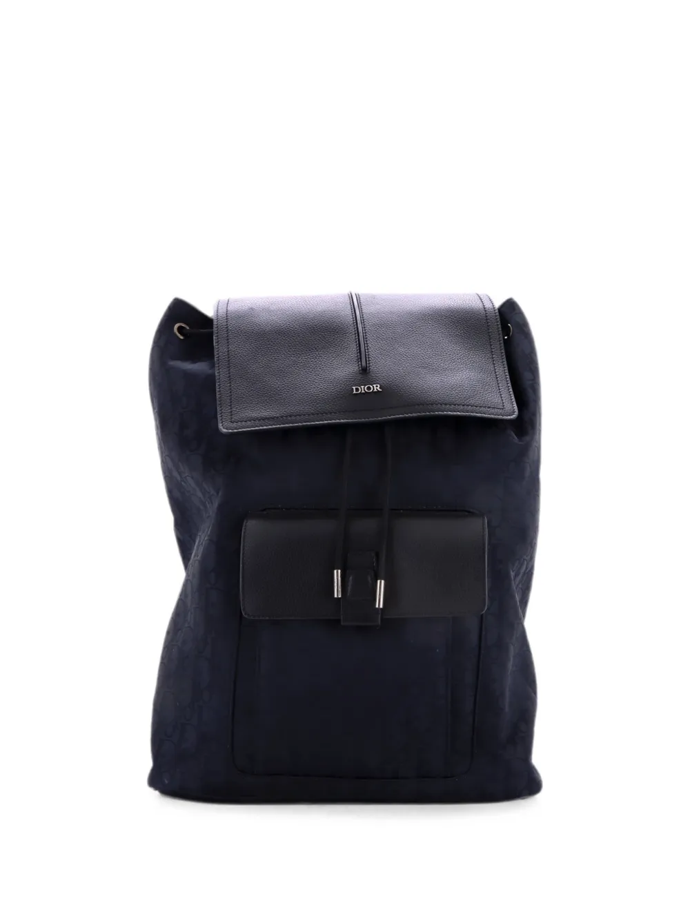 Christian Dior Pre-Owned Motion Oblique Nylon with Leather Medium backpack - Nero