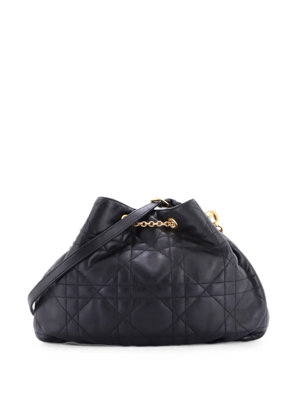 Christian Dior Pre-Owned Ammi Supple Bag Macrocannage Quilt Lambskin Large bucket bag - Nero