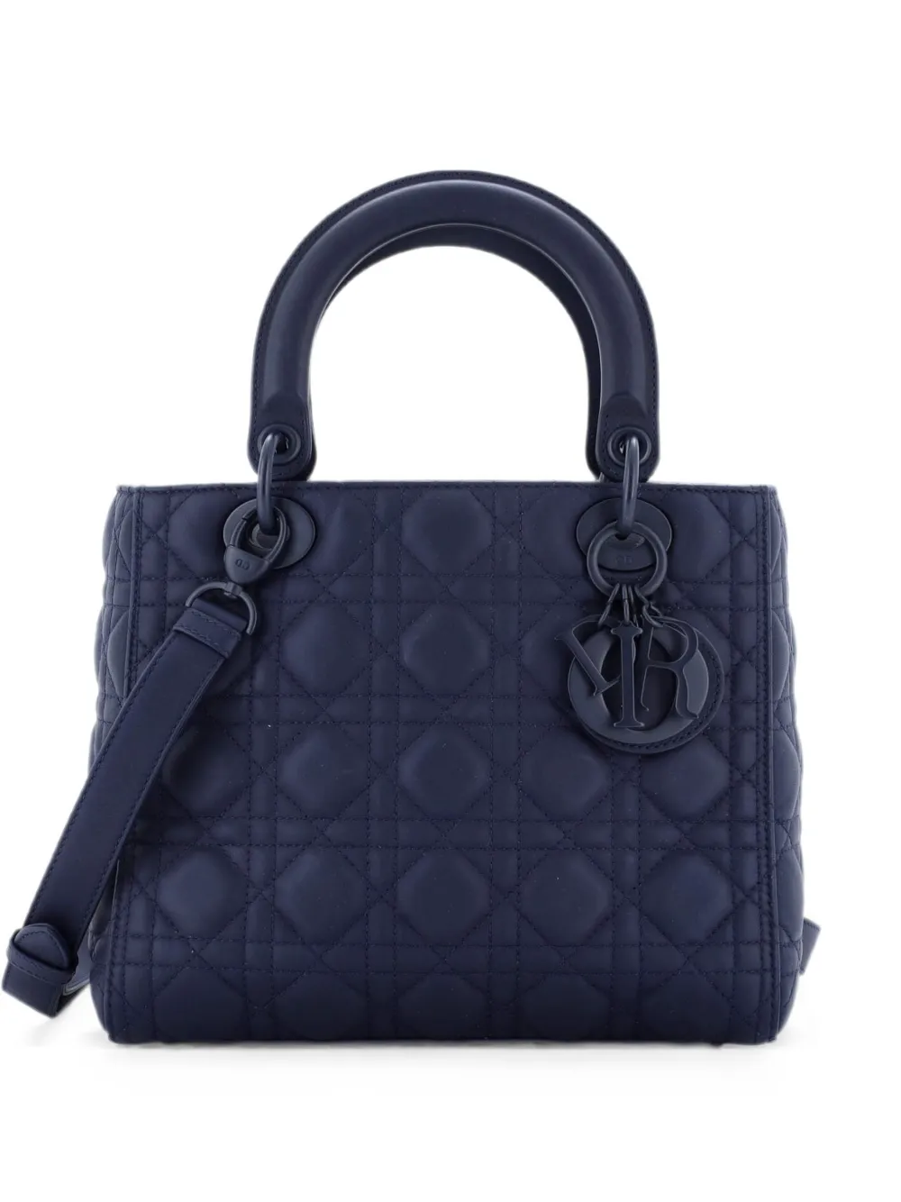 Christian Dior Pre-Owned Ultra Matte Lady Dior Bag Cannage Quilt Calfskin Medium satchel - Blu