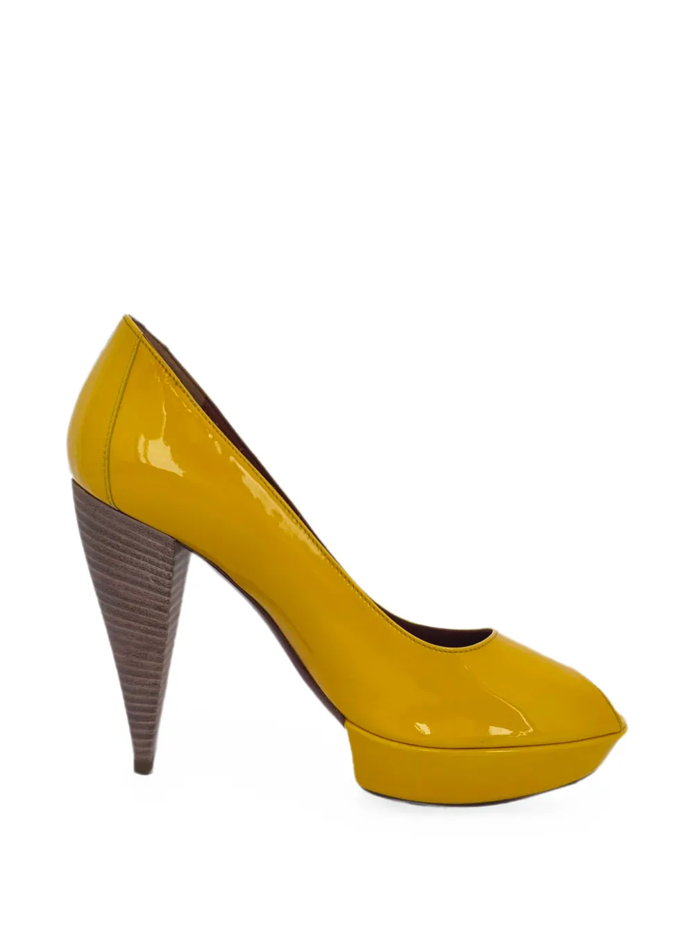 Lanvin Pre-Owned peep-toe platform pumps - Gelb