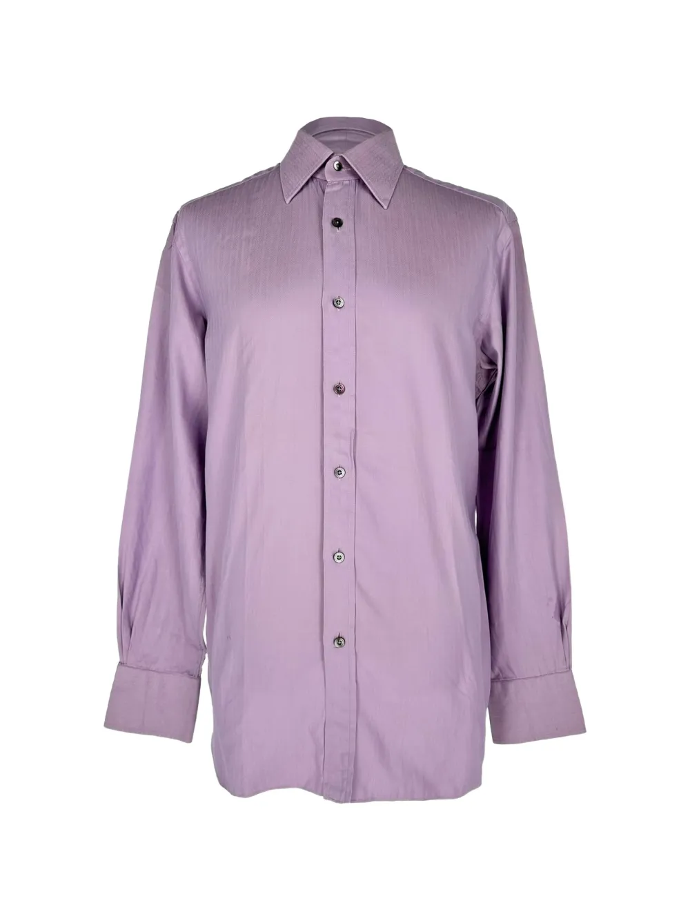 Pre-owned Tom Ford Herringbone Button-down Shirt In Purple