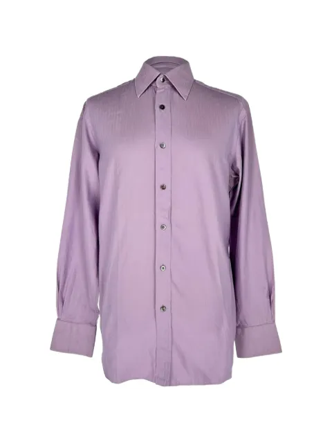 Tom Ford Pre-Owned camisa con motivo de espiga y botones