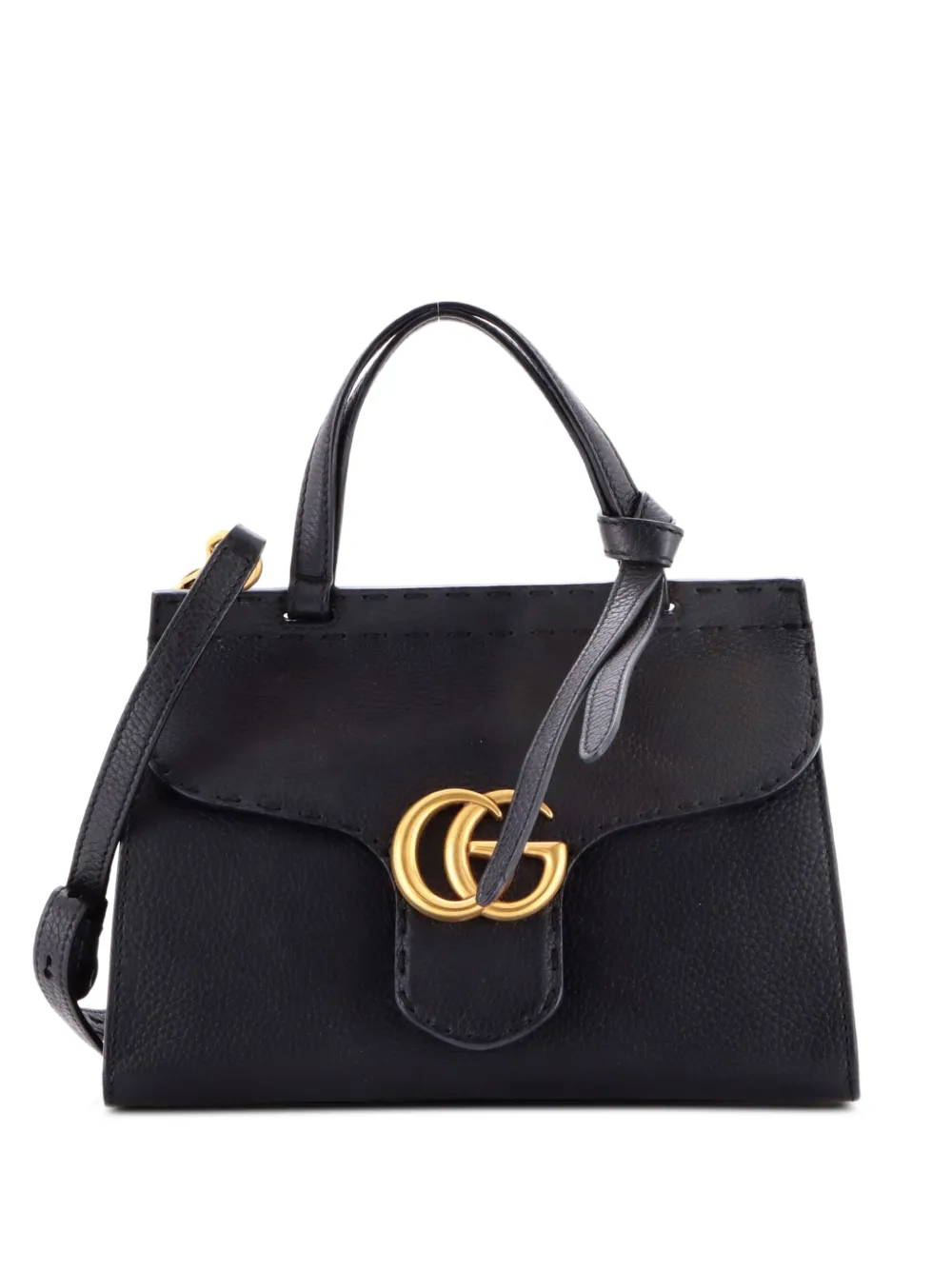 Gucci Pre-Owned GG Marmont Top Handle Bag Leather Mini satchel - Nero