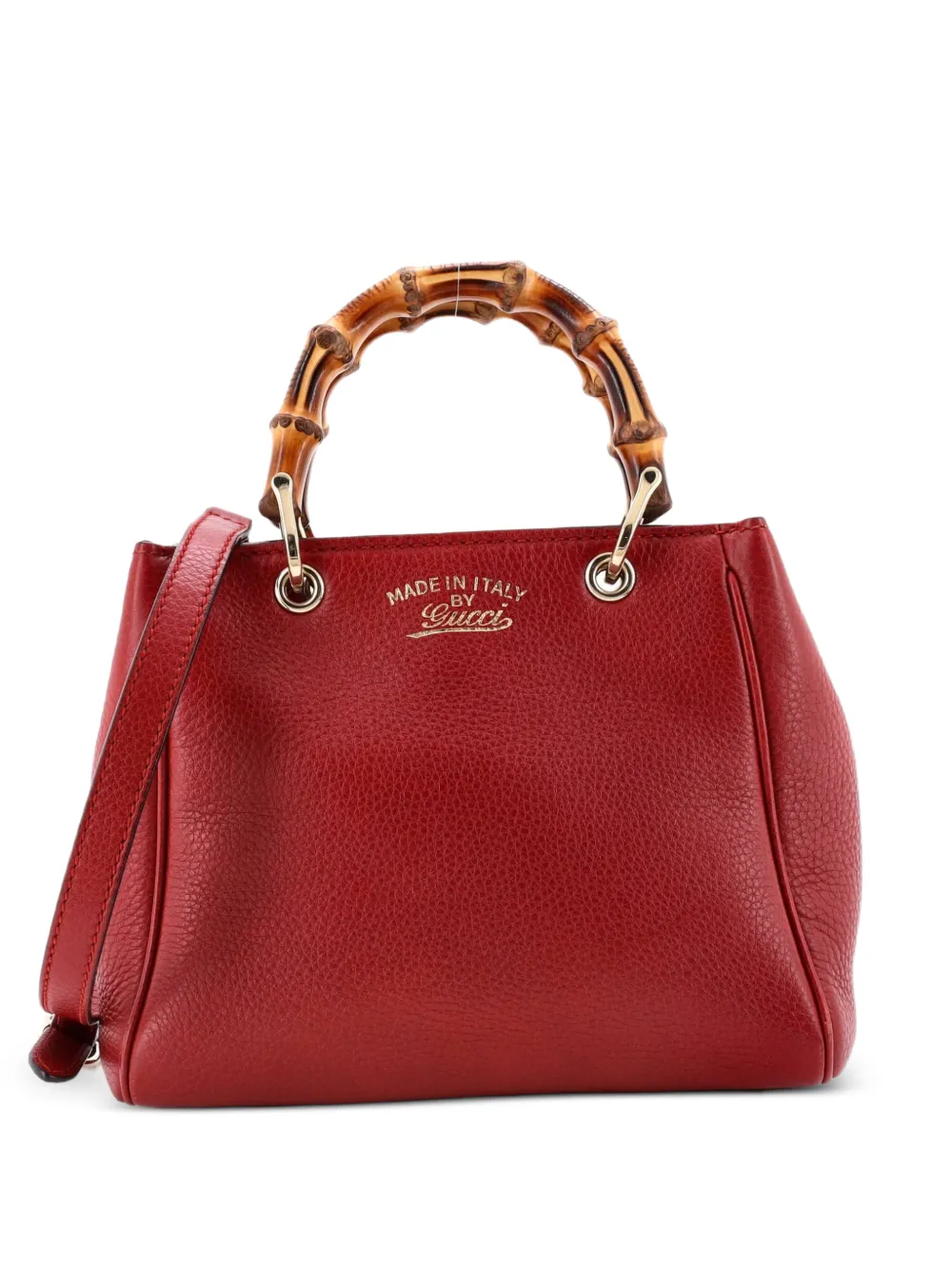 Gucci Pre-Owned Bamboo Shopper Tote Leather Mini satchel - Rosso