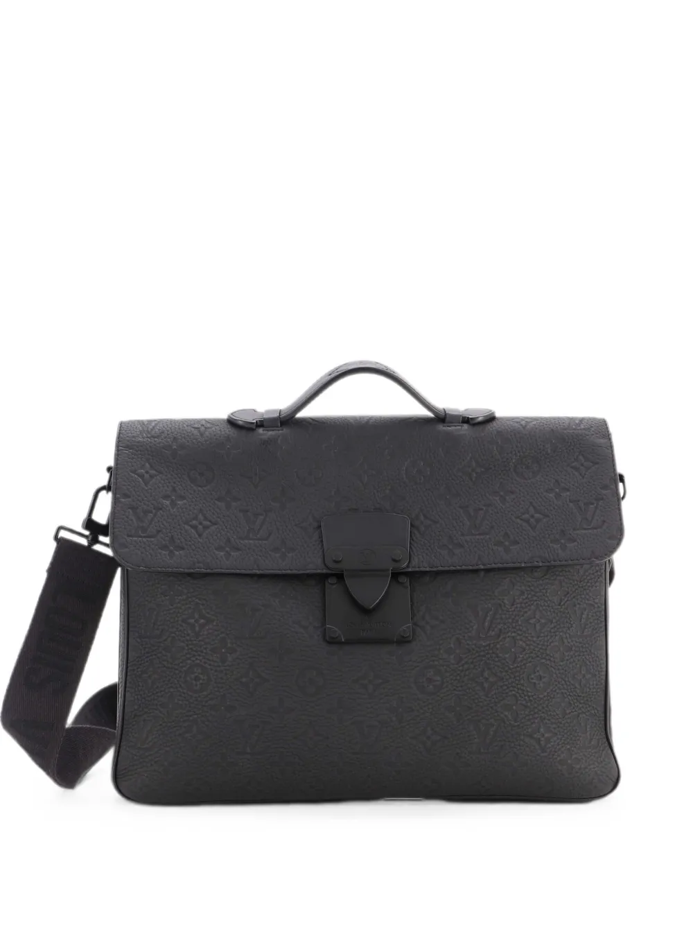 Louis Vuitton Pre-Owned S Lock Briefcase Monogram Taurillon Leather business bag - Schwarz