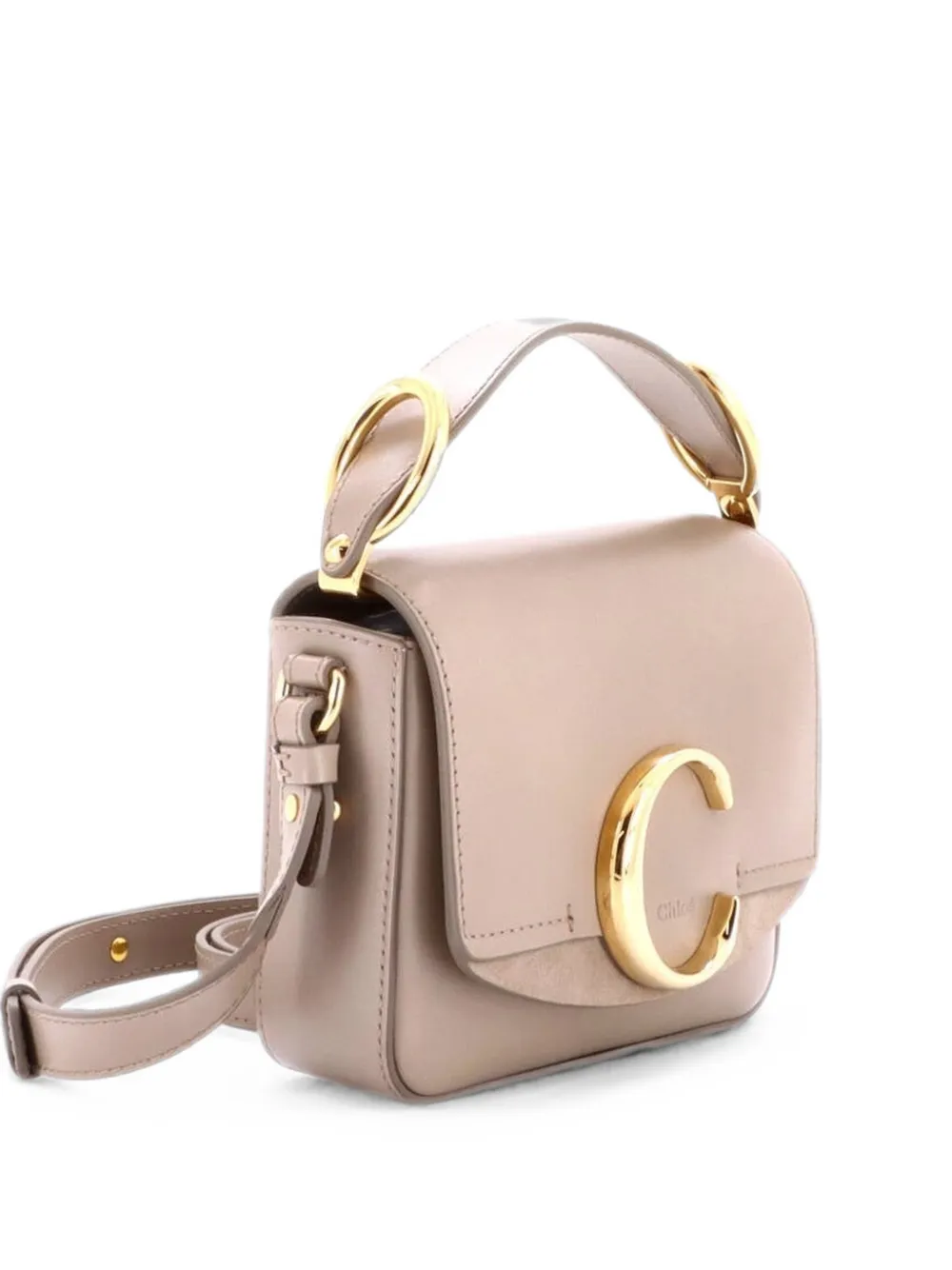 Chloé Pre-Owned C Double Carry Bag Leather Mini shoulder bag - Nude