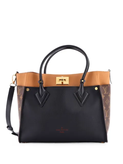 Louis Vuitton Pre-Owned On My Side Leather with Monogram Canvas MM tote bag