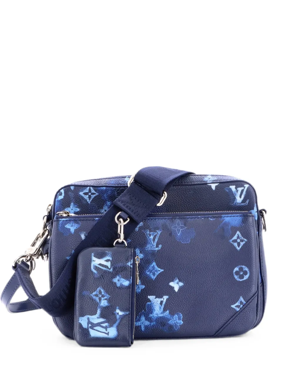 Louis Vuitton Pre-Owned Trio Messenger Bag Limited Edition Monogram Ink Watercolor Leather crossbody bag - Blau