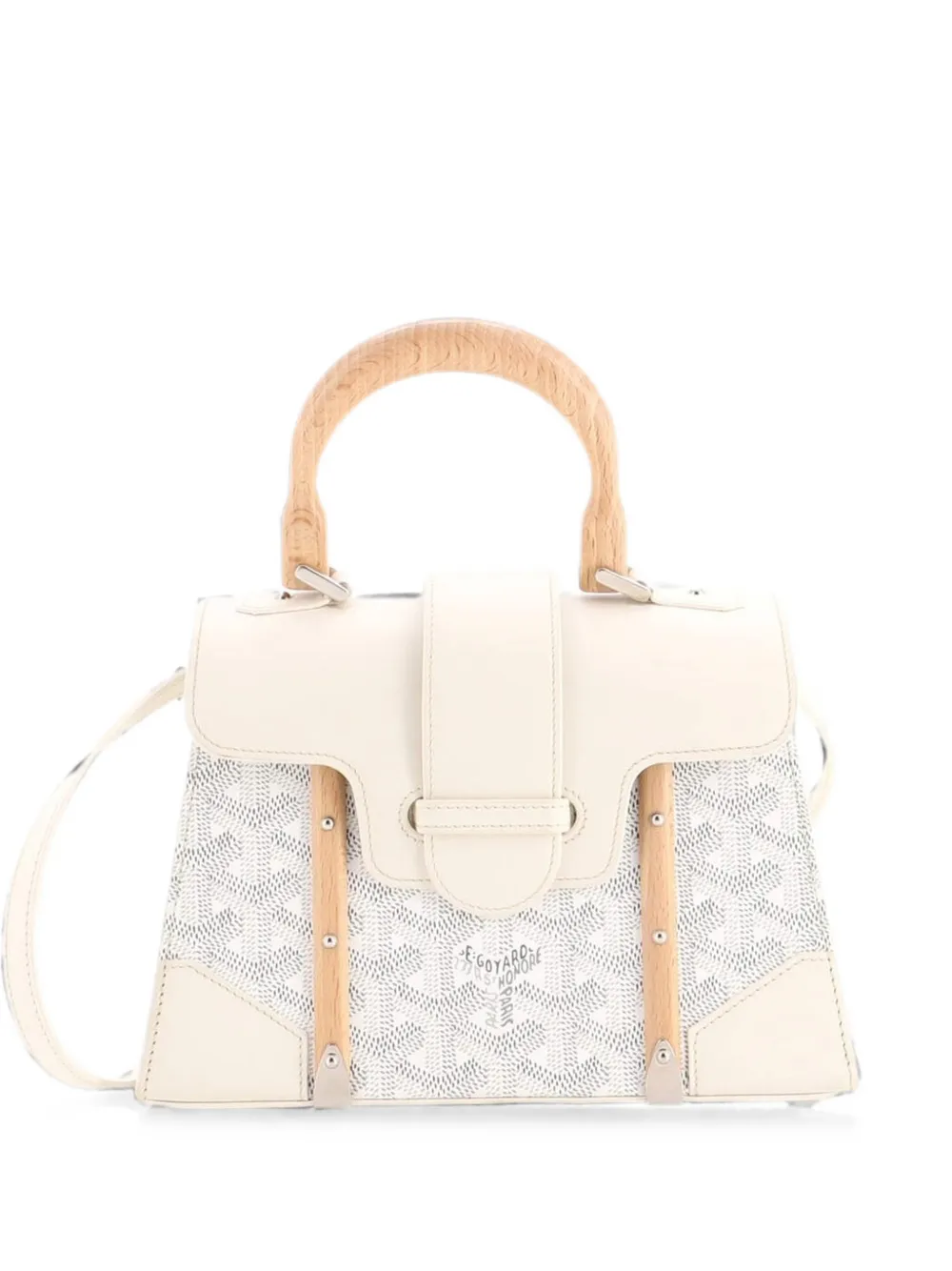 Goyard Pre-Owned Structured Saigon Top Handle Bag Coated Canvas with Leather Mini satchel - Nude