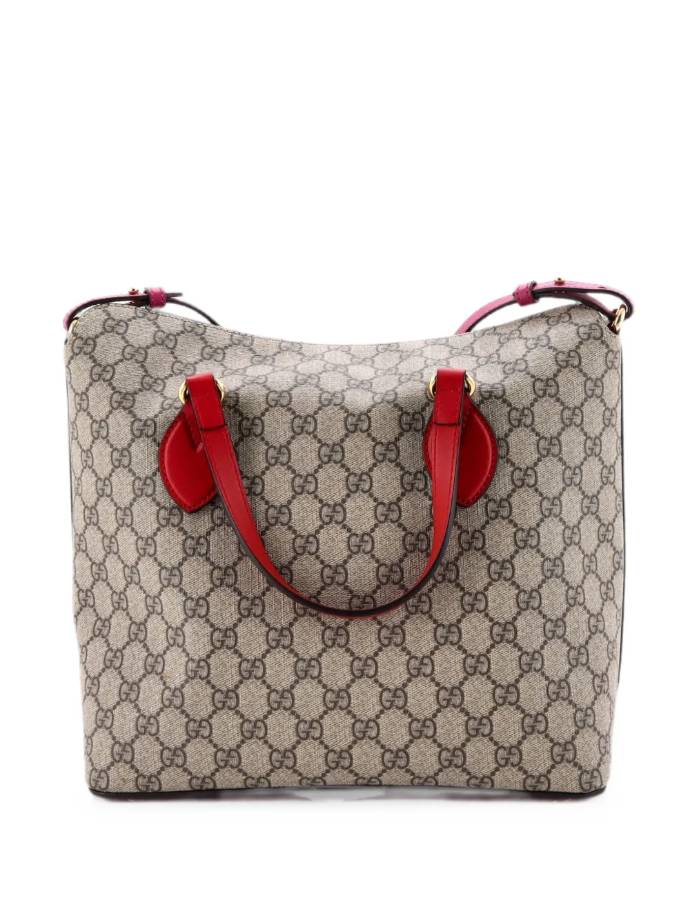Gucci Pre-Owned Signature Fold Over Tote GG Coated Canvas with Leather Medium satchel - Braun