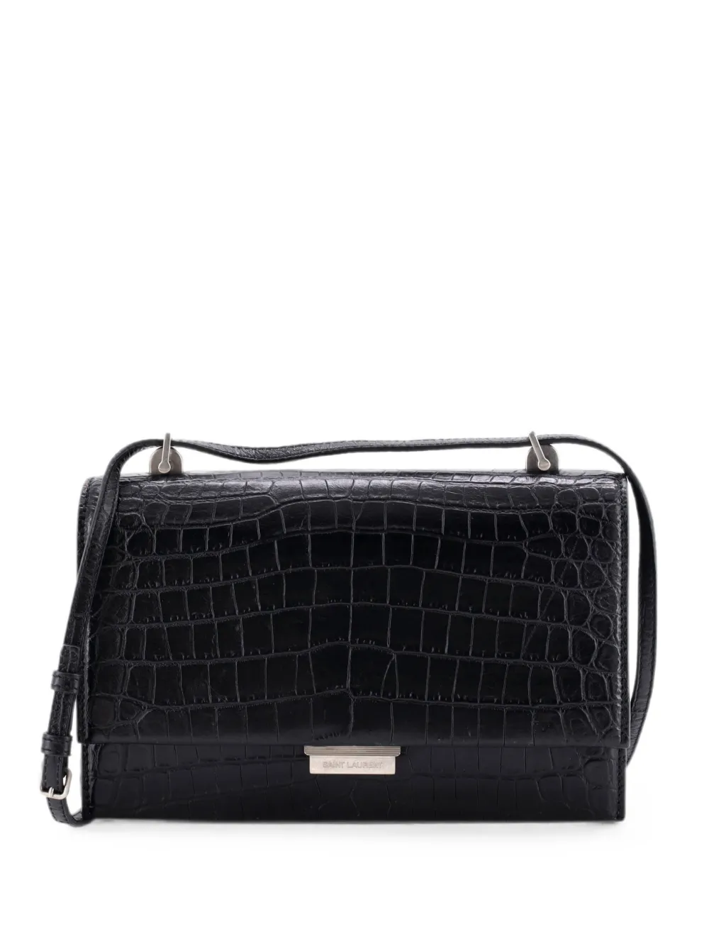 Saint Laurent Pre-Owned Babylone Crocodile Embossed Leather Small crossbody bag - Schwarz