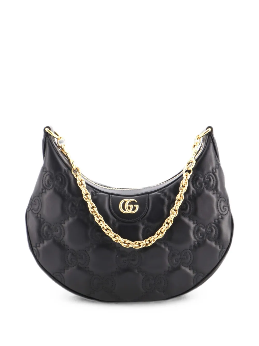 Gucci Pre-Owned Half Moon Hobo GG Matelasse Leather Small crossbody bag - Schwarz
