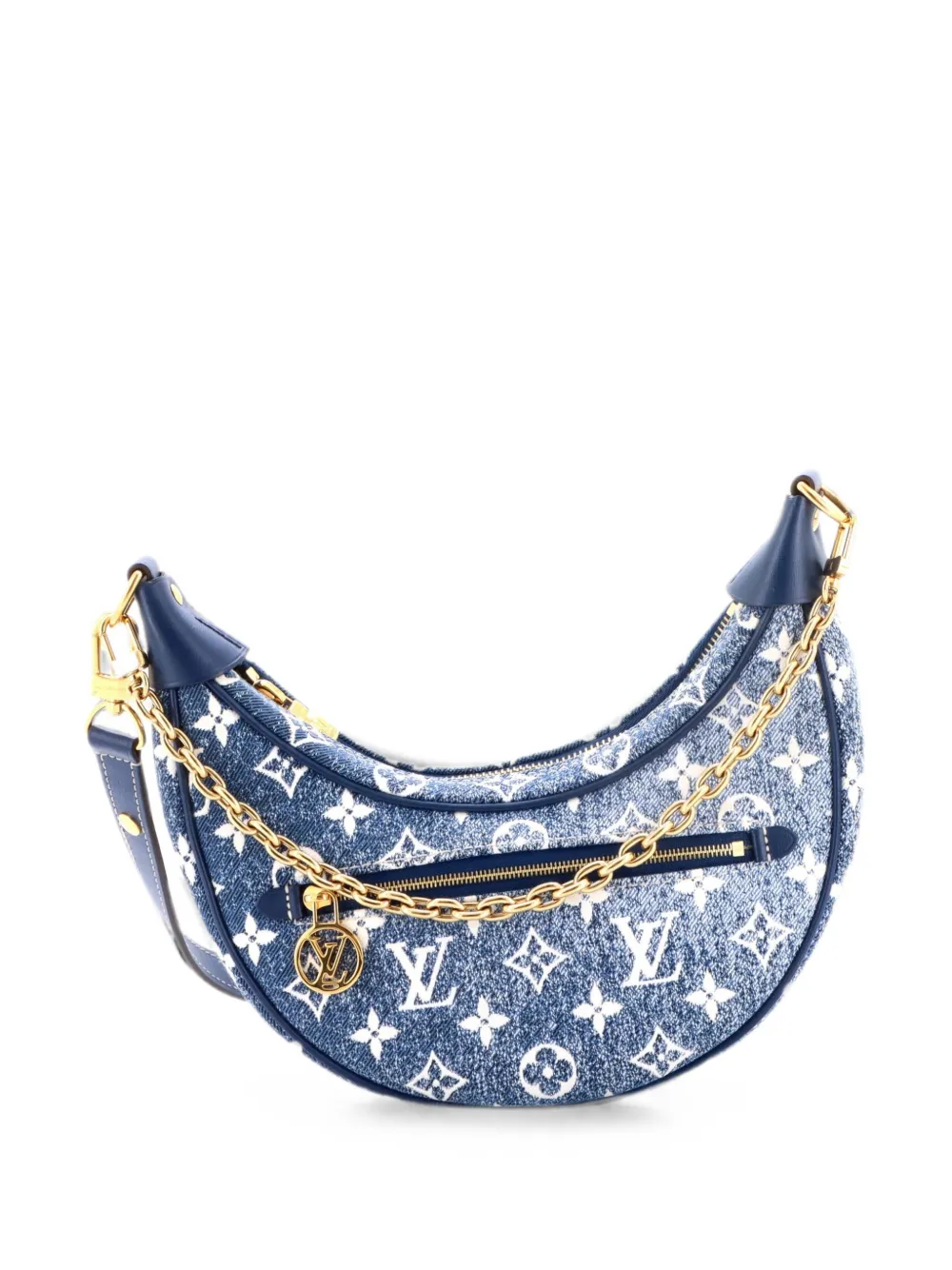 Louis Vuitton Pre-Owned Loop Handbag Monogram Jacquard Denim hobo bag - Blu