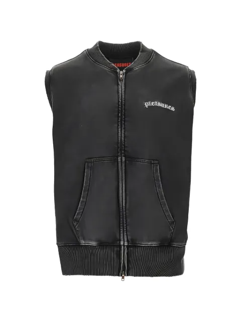 Pleasures faded-effect zip-up sweatshirt