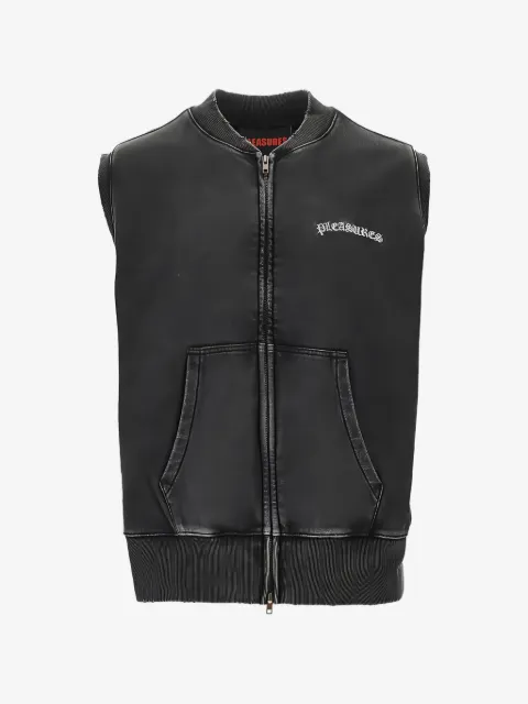 Pleasures faded-effect zip-up sweatshirt