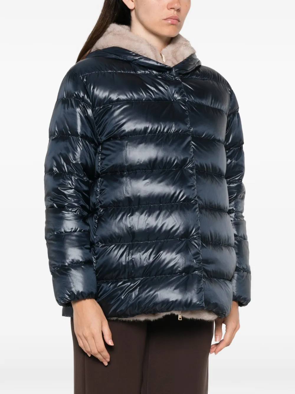 Herno Gevoerd jack met capuchon Blauw