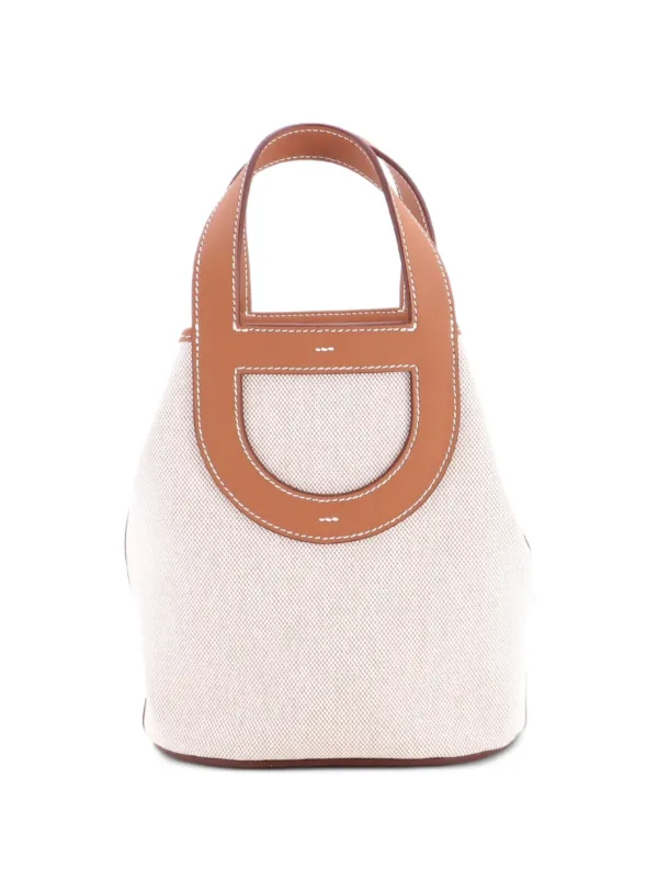 Hermès Pre-owned In-the-loop Bag Clemence with Swift 18 Bucket Bag in Brown