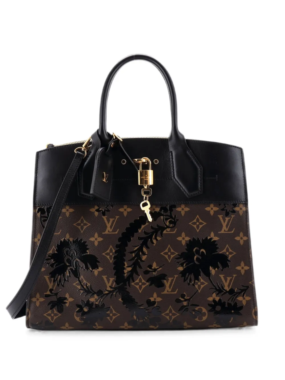 Louis Vuitton Pre-Owned City Steamer Handbag Limited Edition Blossom Monogram Canvas and Leather MM tote bag - Nero