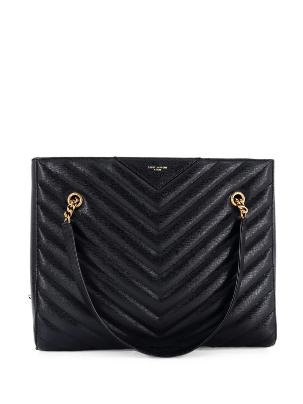 Saint Laurent Pre-Owned Tribeca Shopping Matelasse Chevron Leather Medium tote bag - Nero